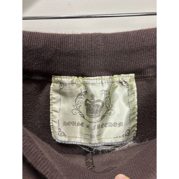 Y2K House Of Freedom Velour Track Suit SET Flare Bling Heart Brown Size M - Picture 5 of 12